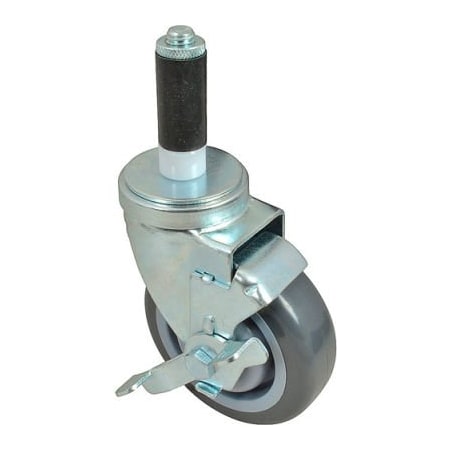 Allpoints Allpoints 1201045 Caster, Stem, 4", W/Brk, Gry 1201045